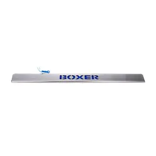 Хромированная планка над номером с синим LED (нержавейка) Peugeot Boxer 2006-2025 гг. фото 2