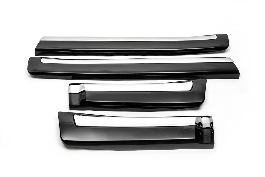 Toyota Land Cruiser 200 2007-2021 гг. Комплект дверных молдингов (2008-2016) Черный Фото 3