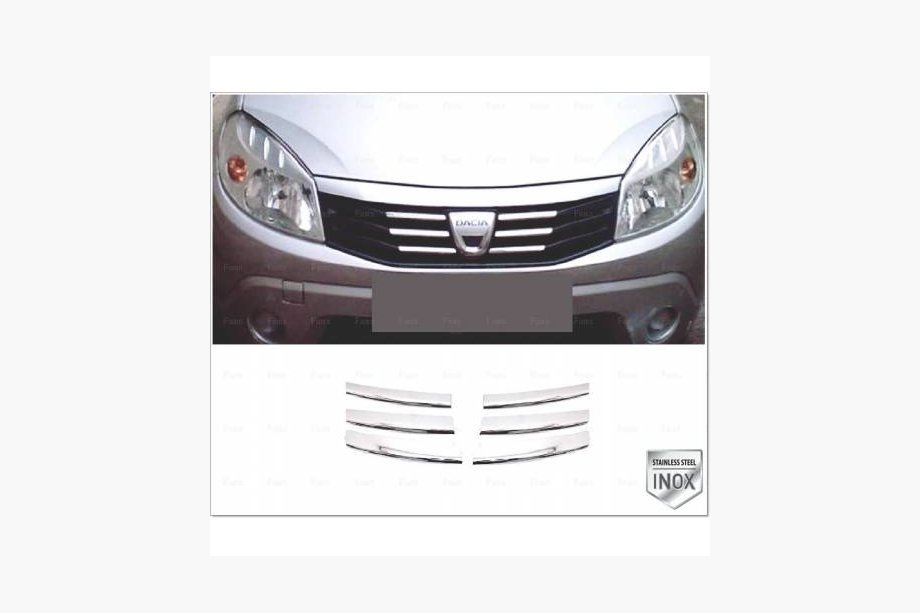 Dacia Sandero 2007-2013 гг. Накладка на переднюю решетку (нержавейка) Фото 3