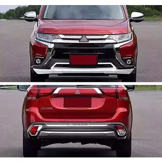 Передние и задние накладки (2 шт., 2015-2018) Mitsubishi Outlander 2012-2021 гг. фото 1