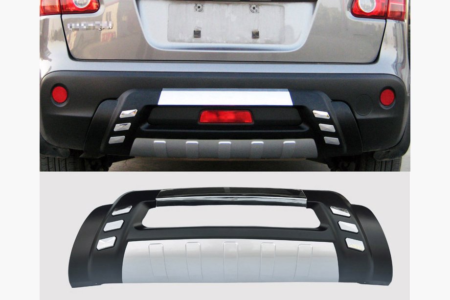 Nissan Qashqai 2007-2010 гг. Задний диффузор V2 (серый пластик) Image