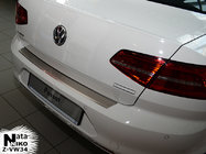 Volkswagen Passat B8 2015-2023 гг. Накладка на задний бампер с загибом Nataniko (нержавейка) фото 1