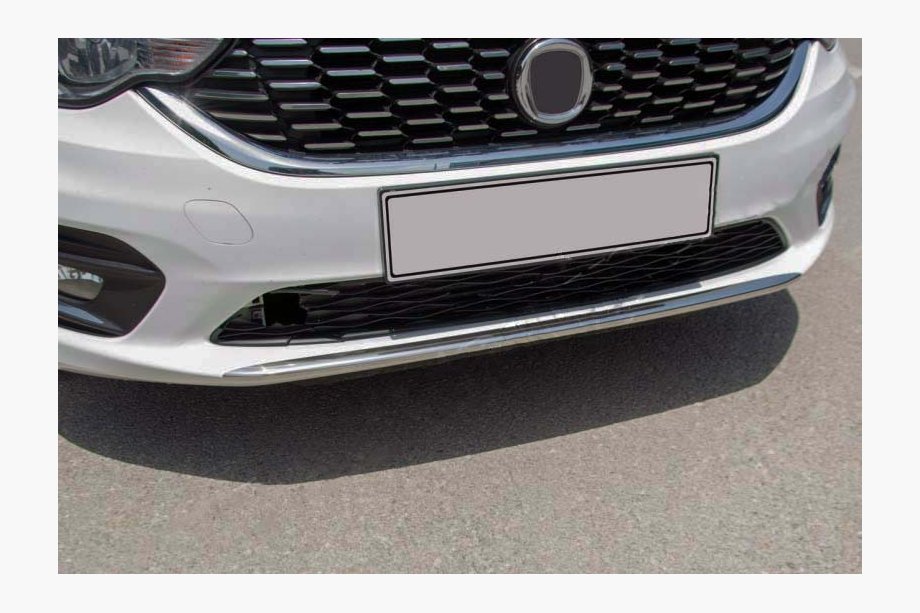Fiat Tipo 2016- гг. Накладка на передний бампер OmsaLine (2016-2020, нержавейка) Image