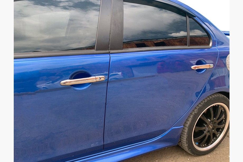 Mitsubishi Lancer X 2008- гг. Хромированные Накладки на Ручки (4 шт) Без чипа, OmsaLine - Итальянская Нержавейка Image