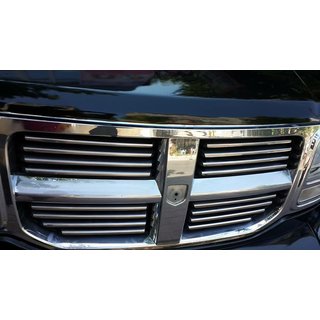 Хромированные накладки на решетку радиатора (нержавейка) Dodge Nitro 2006-2011 гг. фото 2