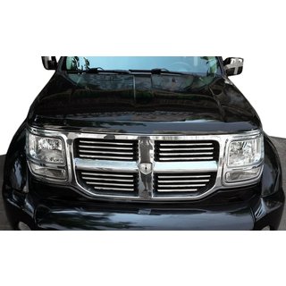 Хромированные накладки на решетку радиатора (нержавейка) Dodge Nitro 2006-2011 гг. фото 1