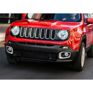 Хром Накладки на Противотуманные Фары 2014-2018 (2 шт Нержавейка) Jeep Renegade 2014- гг. фото 1