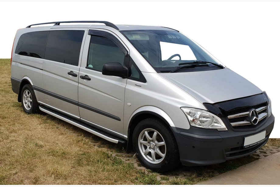 Mercedes Vito W639 2004-2014 гг. Боковые пороги Fullmond (2 шт., алюминий) Image