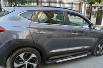 Hyundai Tucson TL 2016-2021 гг. Молдинги дверные (широкие, 4 шт, нержавейка) фото 1
