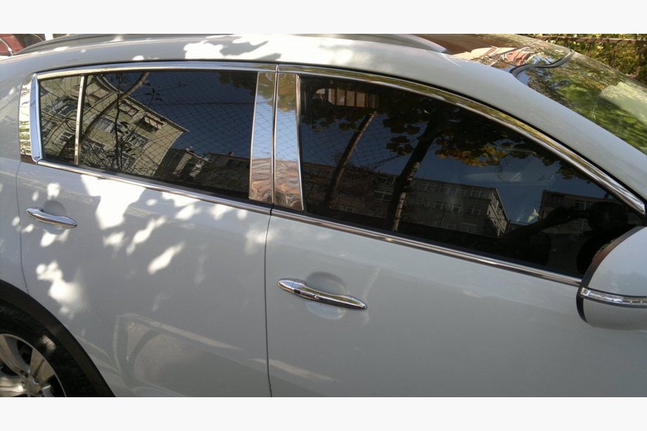 Ford Focus II 2005-2008 гг. Накладки на дверные стойки из нержавеющей стали Image