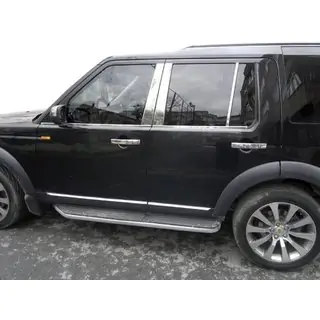 Накладки на дверные стойки из нержавеющей стали (6 шт) Land Rover Discovery IV 2009-2017 гг. фото 1