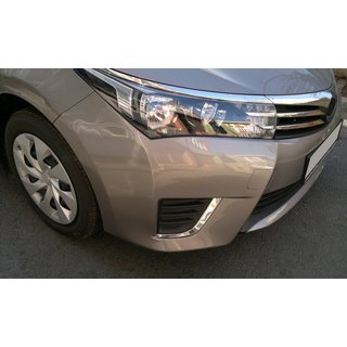 Хромированные Накладки на Противотуманные Фары (2013-2016, Нержавейка) Toyota Corolla 2013-2019 гг. фото 1