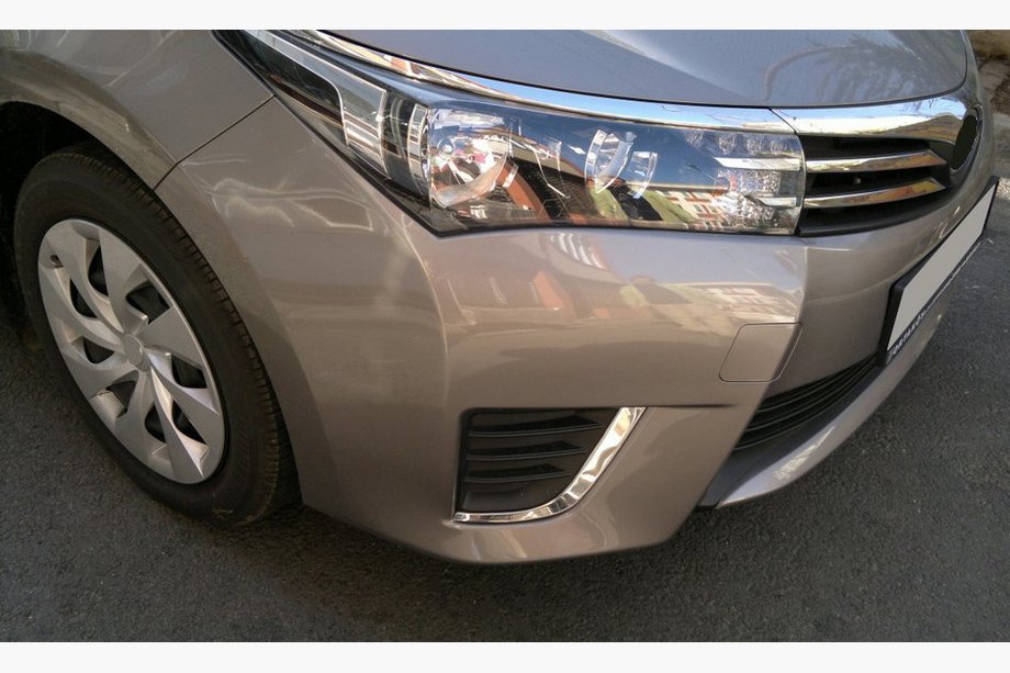 Toyota Corolla 2013-2019 гг. Хромированные Накладки на Противотуманные Фары (2013-2016, Нержавейка) Image