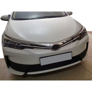 Хром накладки на решетку радиатора (2017-2019, нержавейка) Toyota Corolla 2013-2019 гг. фото 1