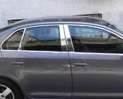 Volkswagen Jetta 2006-2011 гг. Накладки на дверные стойки из нержавеющей стали (6 шт) фото 1