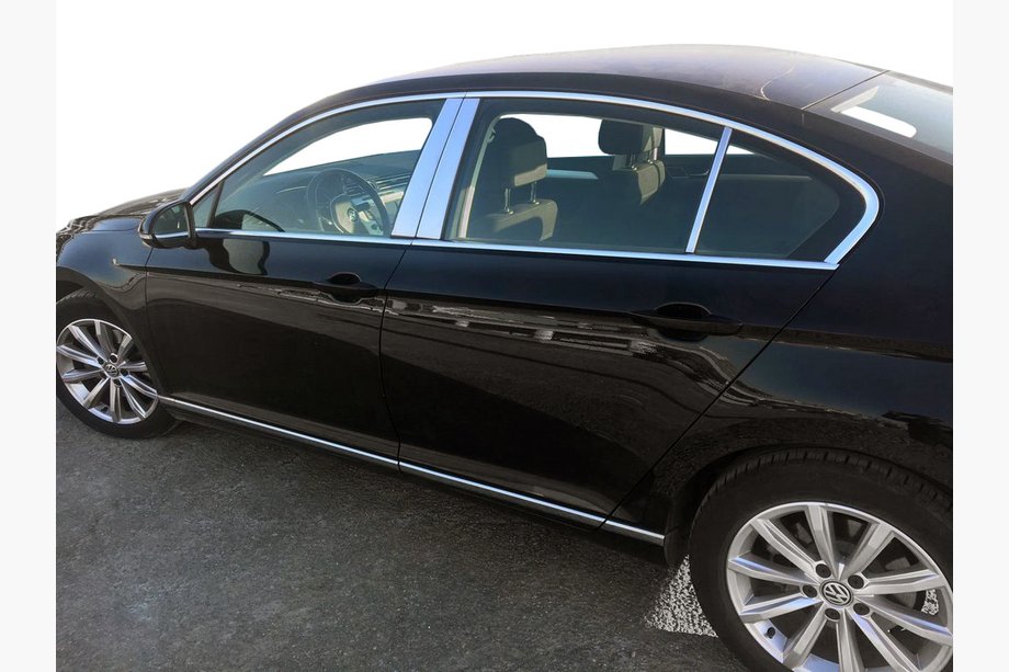 Volkswagen Passat B8 2015-2023 гг. Накладки на дверные стойки из нержавеющей стали Image