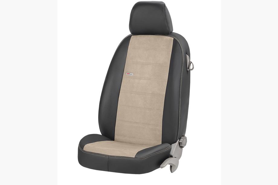 Seat Exeo 2008-2013 гг. Авточехлы ЭкоКожа+Ткань+Алькантара Antara (Полный Комплект) Фото 2