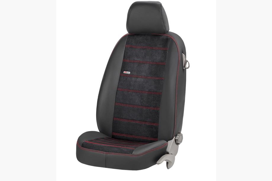 Seat Exeo 2008-2013 гг. Авточехлы ЭкоКожа+Ткань+Алькантара Antara (Полный Комплект) Фото 9