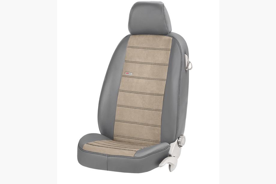 Seat Exeo 2008-2013 гг. Авточехлы ЭкоКожа+Ткань+Алькантара Antara (Полный Комплект) Фото 14