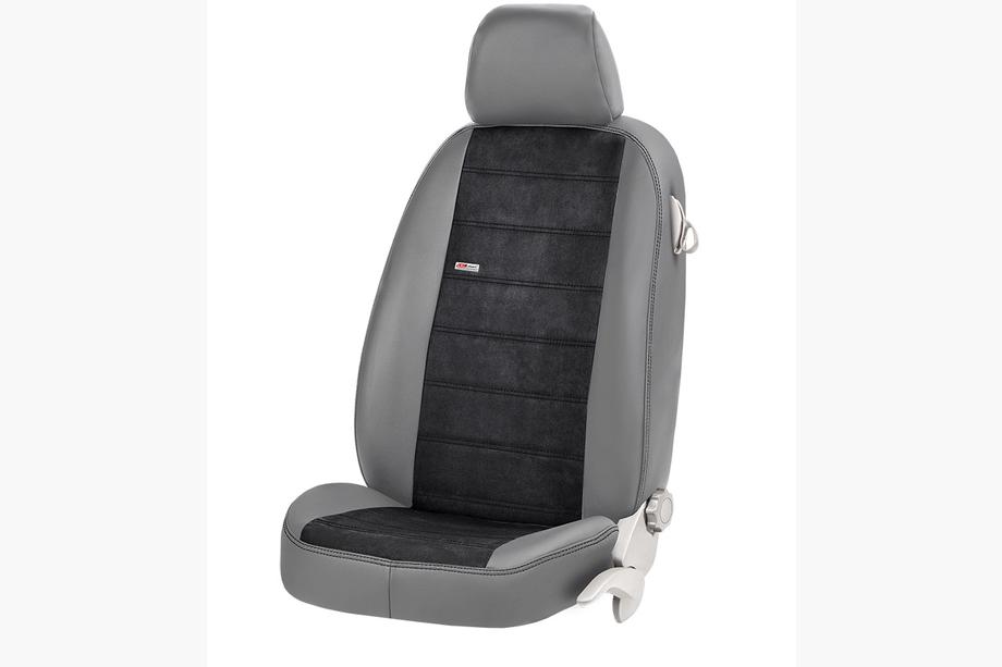 Seat Exeo 2008-2013 гг. Авточехлы ЭкоКожа+Ткань+Алькантара Antara (Полный Комплект) Фото 15