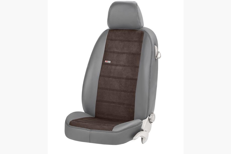 Seat Exeo 2008-2013 гг. Авточехлы ЭкоКожа+Ткань+Алькантара Antara (Полный Комплект) Фото 16
