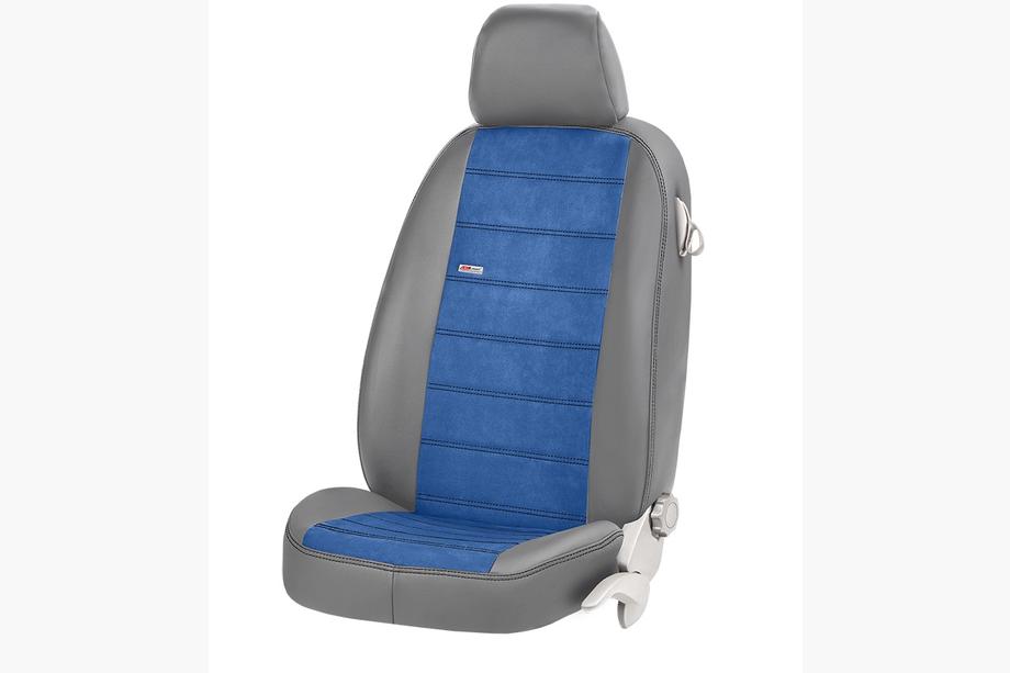 Seat Exeo 2008-2013 гг. Авточехлы ЭкоКожа+Ткань+Алькантара Antara (Полный Комплект) Фото 18