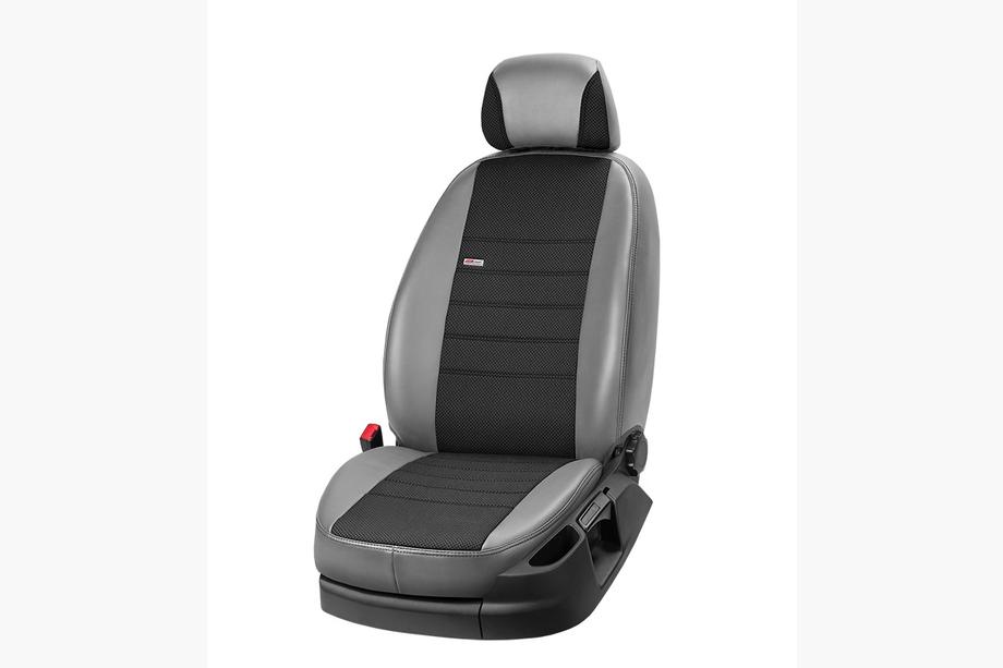 Mitsubishi L200 2006-2015 гг. Авточехлы ЭкоКожа+Ткань+Алькантара Eco Comfort (Полный Комплект) Фото 4