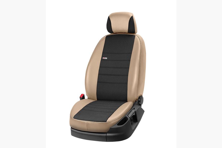 Mitsubishi L200 2006-2015 гг. Авточехлы ЭкоКожа+Ткань+Алькантара Eco Comfort (Полный Комплект) Фото 8