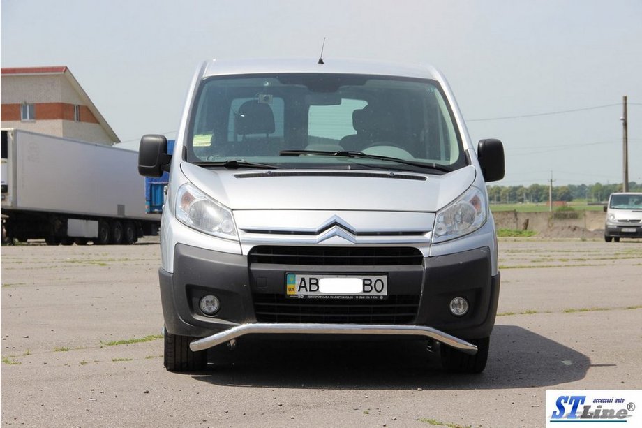 Fiat Scudo 2007-2015 гг. Передняя защита ST007 (нержавейка) Фото 2