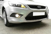 Ford Focus II 2008-2011 гг. Накладка на передний бампер Sedan (под покраску) фото 1