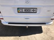 Mercedes Viano 2004-2014 гг. Накладка на задний бампер с загибом DDU (пластик) фото 3