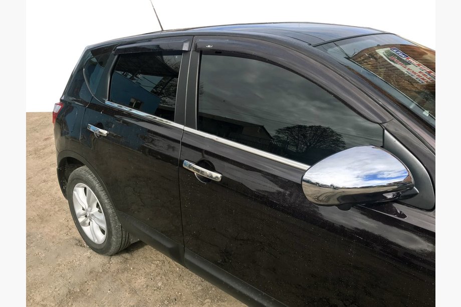 Nissan Qashqai 2010-2014 гг. Наружные накладки на двери (4 шт, нержавейка) Стандартная база, OmsaLine - Итальянская нержавейка Image