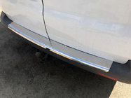 Volkswagen T5 Caravelle 2004-2010 гг. Накладка на задний бампер с загибом (Carmos V1, нержавеющая сталь) фото 1