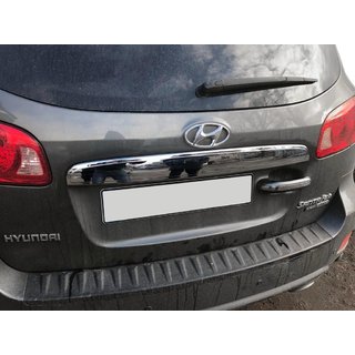 Накладка над номером (нержавейка) Hyundai Santa Fe 2 2006-2012 гг. фото 1
