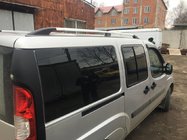 Fiat Doblo I 2005-2010 гг. Хромированные Рейлинги Макси база, Пластиковые ножки фото 8