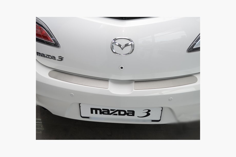 Mazda 3 2009-2013 гг. Накладка на задний бампер Nataniko (нержавейка) Image
