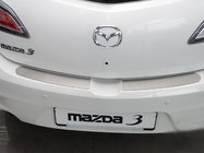 Mazda 3 2009-2013 гг. Накладка на задний бампер Nataniko (нержавейка) фото 1