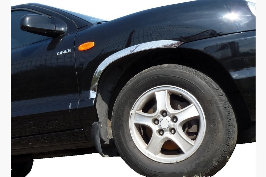 Hyundai Santa Fe 1 2000-2006 гг. Накладки на арки (4 шт, нержавейка) Image
