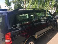 Mercedes Viano 2004-2014 гг. Черные рейлинги Skyport (цельнометаллические) фото 1