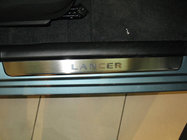 Mitsubishi Lancer 9 2004-2008 гг. Накладки на Пороги Nataniko (4 шт., Нержавейка) Накладки на пороги Natanko Premium (4 шт., нержавейка) фото 1