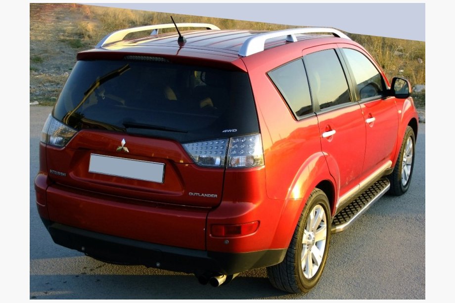 Peugeot 4007 2007-2013 гг. Боковые Подножки BlackLine (2 шт, Алюминий) Image