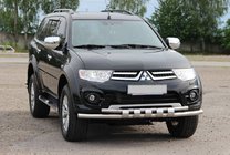 Mitsubishi L200 2006-2015 гг. Передняя защита ST015 (нержавейка) фото 1