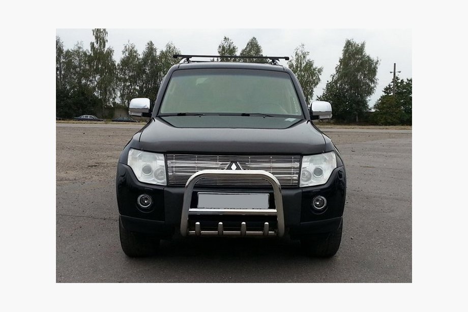 Mitsubishi Pajero Wagon III 1999-2006 гг. Кенгурятник QT006 (нерж. сталь) Image