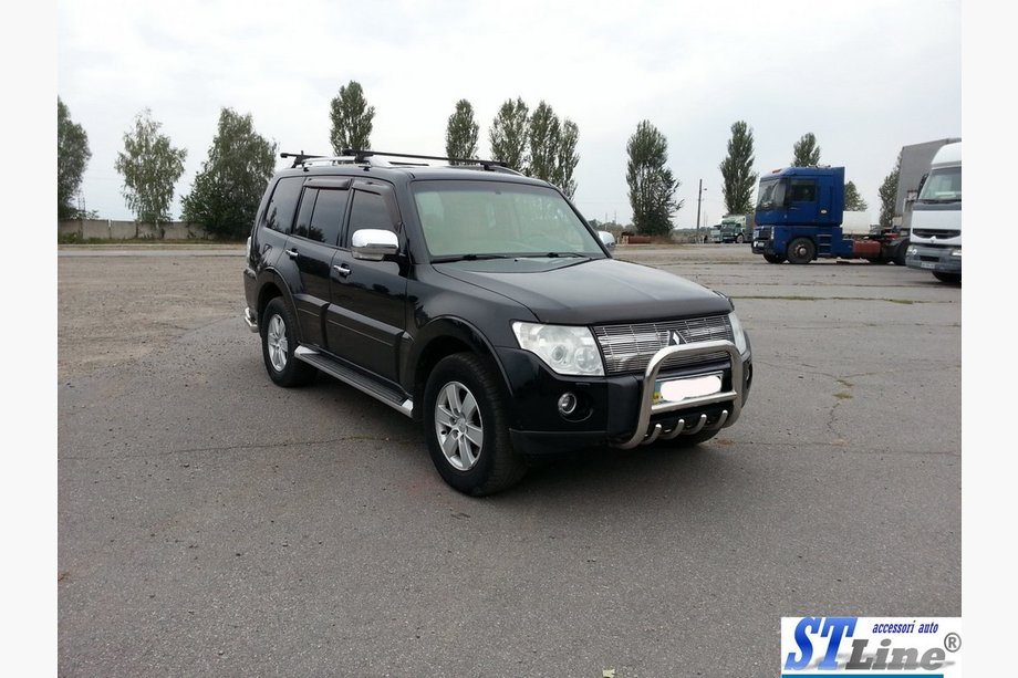 Mitsubishi Pajero Wagon IV 2006-2021 гг. Кенгурятник QT006 (нерж. сталь) 51 мм Фото 3