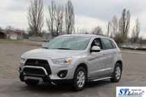 Mitsubishi ASX 2010-2023 гг. Боковые Подножки Allmond Grey (2 шт., Алюминий) фото 2