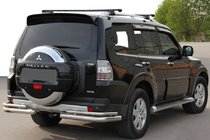 Mitsubishi Pajero Wagon III 1999-2006 гг. Задняя дуга AK003 Двойная (нерж. сталь) фото 1