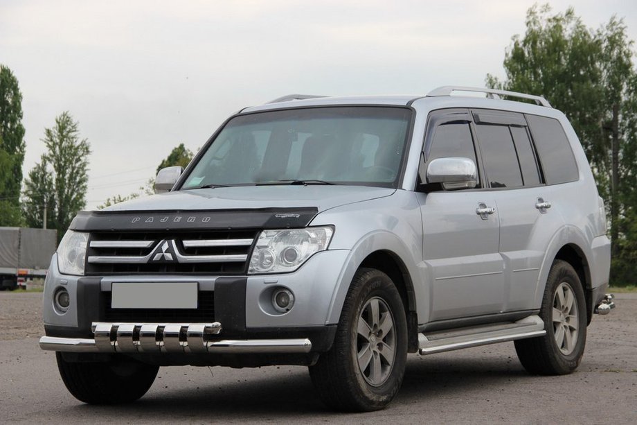 Mitsubishi Pajero Wagon III 1999-2006 гг. Передняя защита ST015 (нержавейка) Image