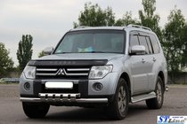 Mitsubishi Pajero Wagon IV 2006-2021 гг. Передняя защита ST015 (нержавейка) фото 2