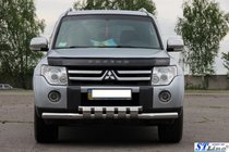 Mitsubishi Pajero Wagon IV 2006-2021 гг. Передняя защита ST015 (нержавейка) фото 4