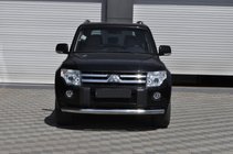 Mitsubishi Pajero Wagon III 1999-2006 гг. Передняя защита ST008 (нержавейка) фото 1